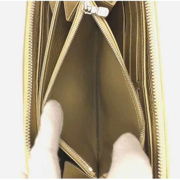 Gold Louis Vuitton LV Zippy Lockme Leather Zip Around Long Wallet - Picture 6 of 8
